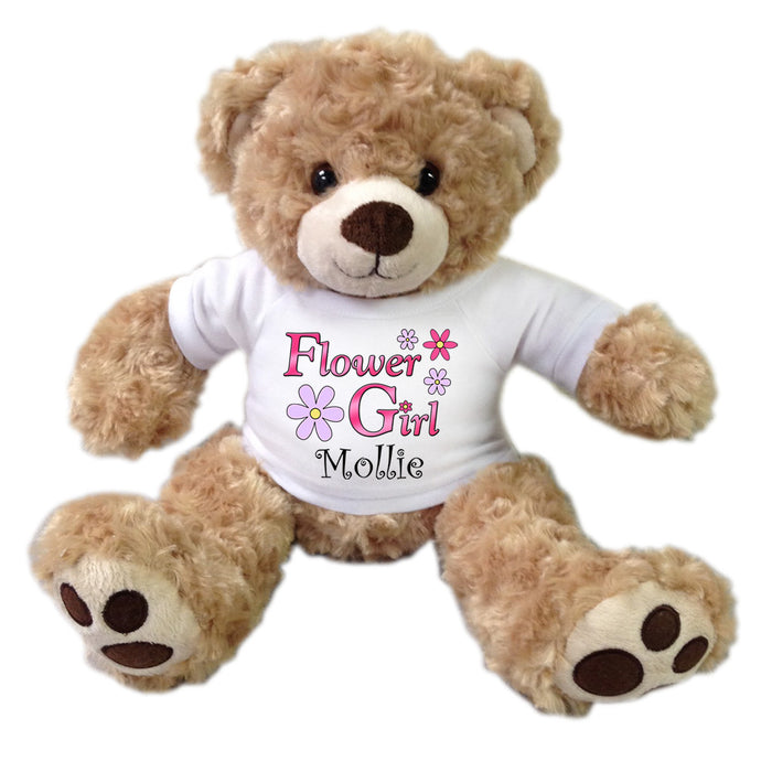 Personalized Flower girl Teddy Bear - Honey Vera Bear