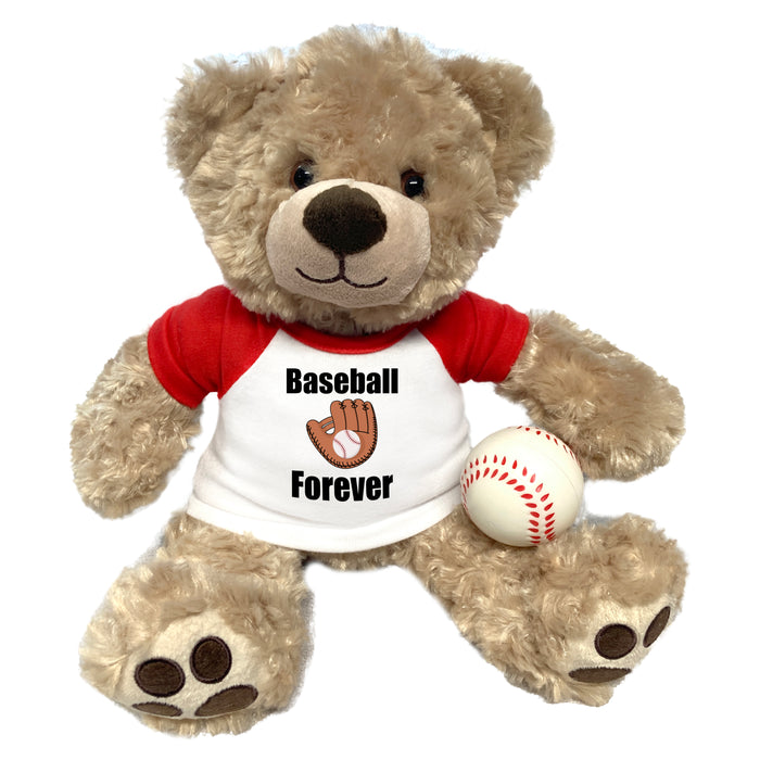 Baseball Teddy Bear - Personalized 13" Honey Vera Bear