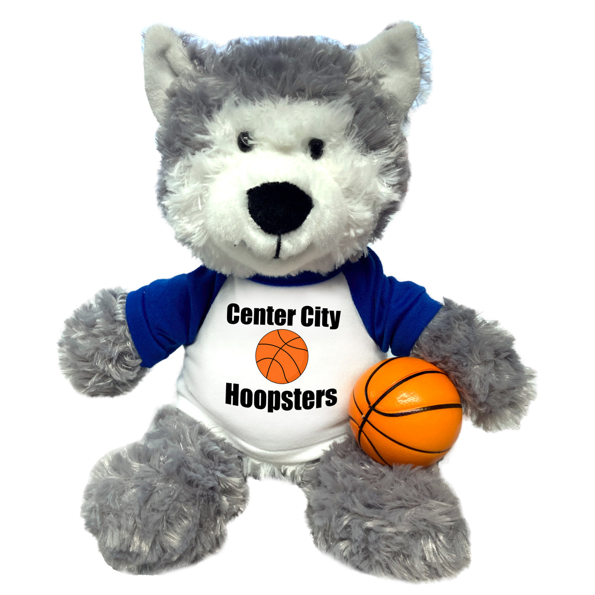 Basketball Wolf / Husky Dog - 12" Personalized Plush
