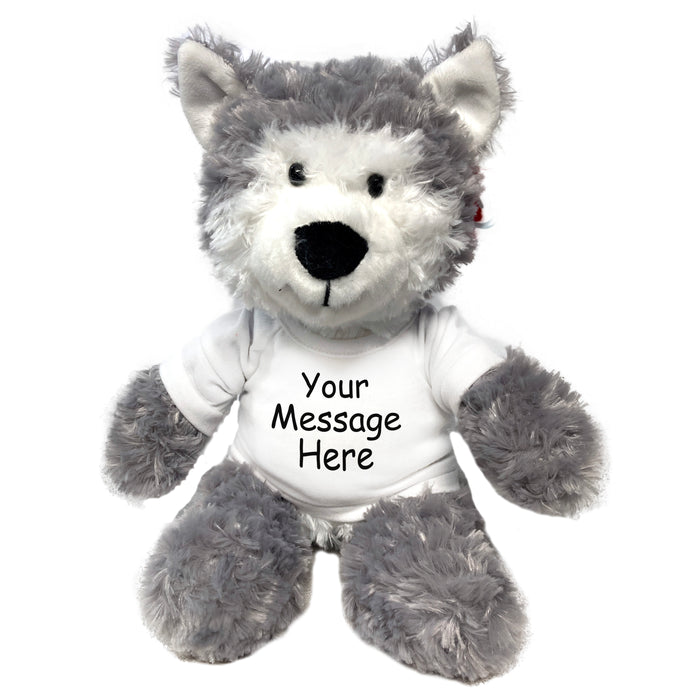 Personalized Stuffed Wolf or Husky Dog - 12 inch Tubbie Wubbie Plush