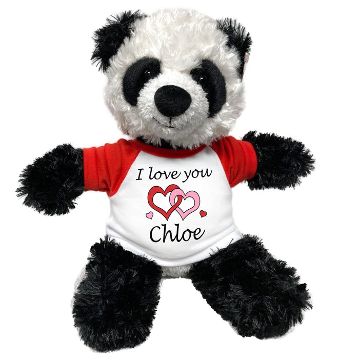 Personalized I love you Valentine Panda - 12" Tubbie Wubbie Panda