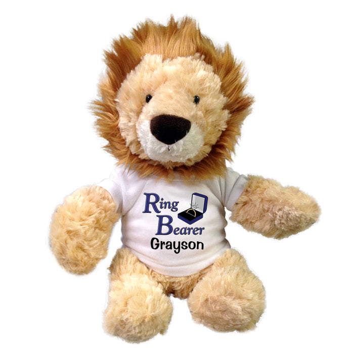 Personalized Ring Bearer Lion - 12" Stuffed Lion
