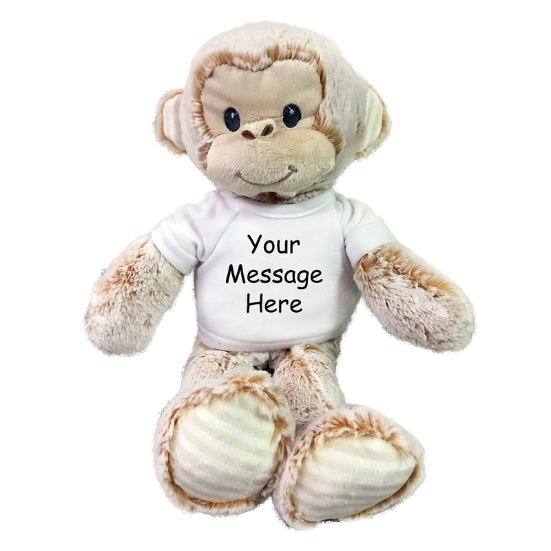 Personalized Stuffed Monkey - Small 12" Marlow Monkey, Ebba Baby Plush Collection
