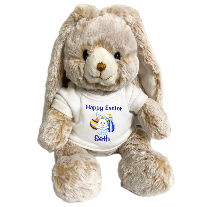 Personalized Easter Bunny - Small 11" Tan Mopsy Bunny Rabbit - Egg Design
