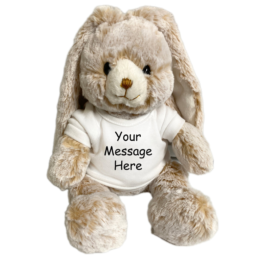 Personalized Stuffed Bunny Rabbit - 11 inch Small Tan Mopsy Bunny – Say ...