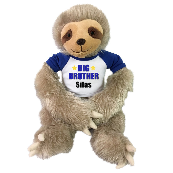 Personalized Big Brother Sloth - Personalized 18" Tan Plush Sloth