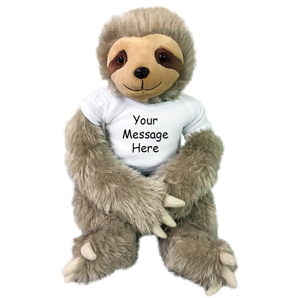 Personalized Stuffed Sloth - 18 inch Tan Plush Sloth