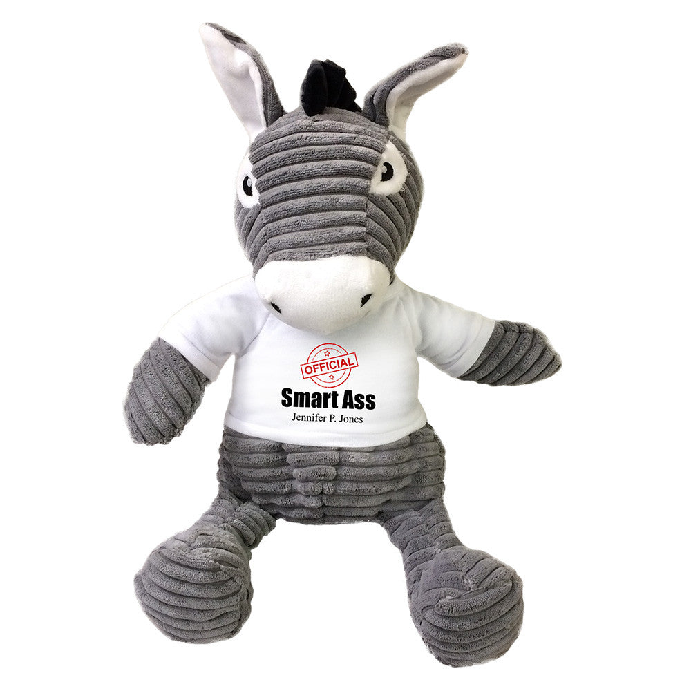 Personalized Smart Ass Stuffed Donkey, 16"Plush Humorous Gift