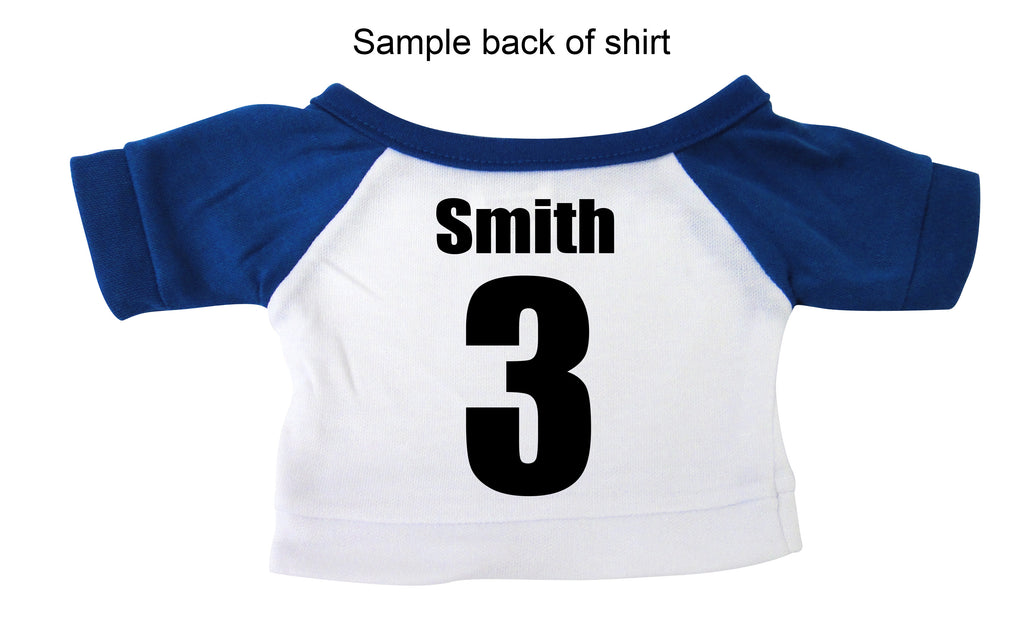 Back of personalized sports bear shirt