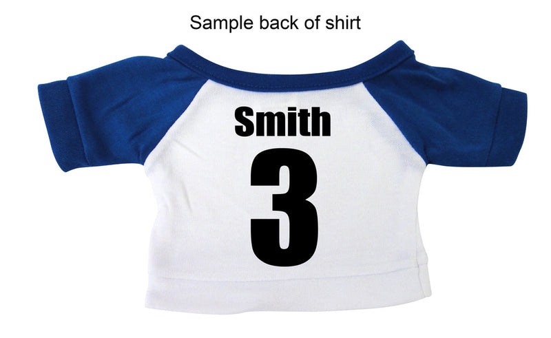 Back of personalized sports bear shirt