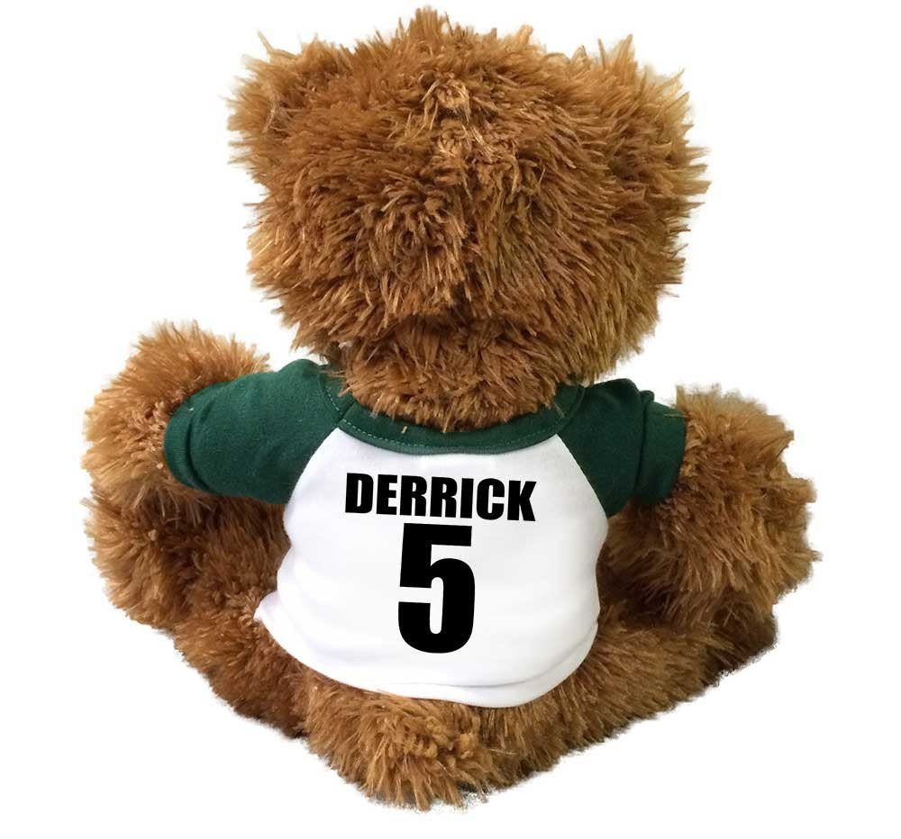 Personalized the back of your soccer teddy bear with player's name and number.
