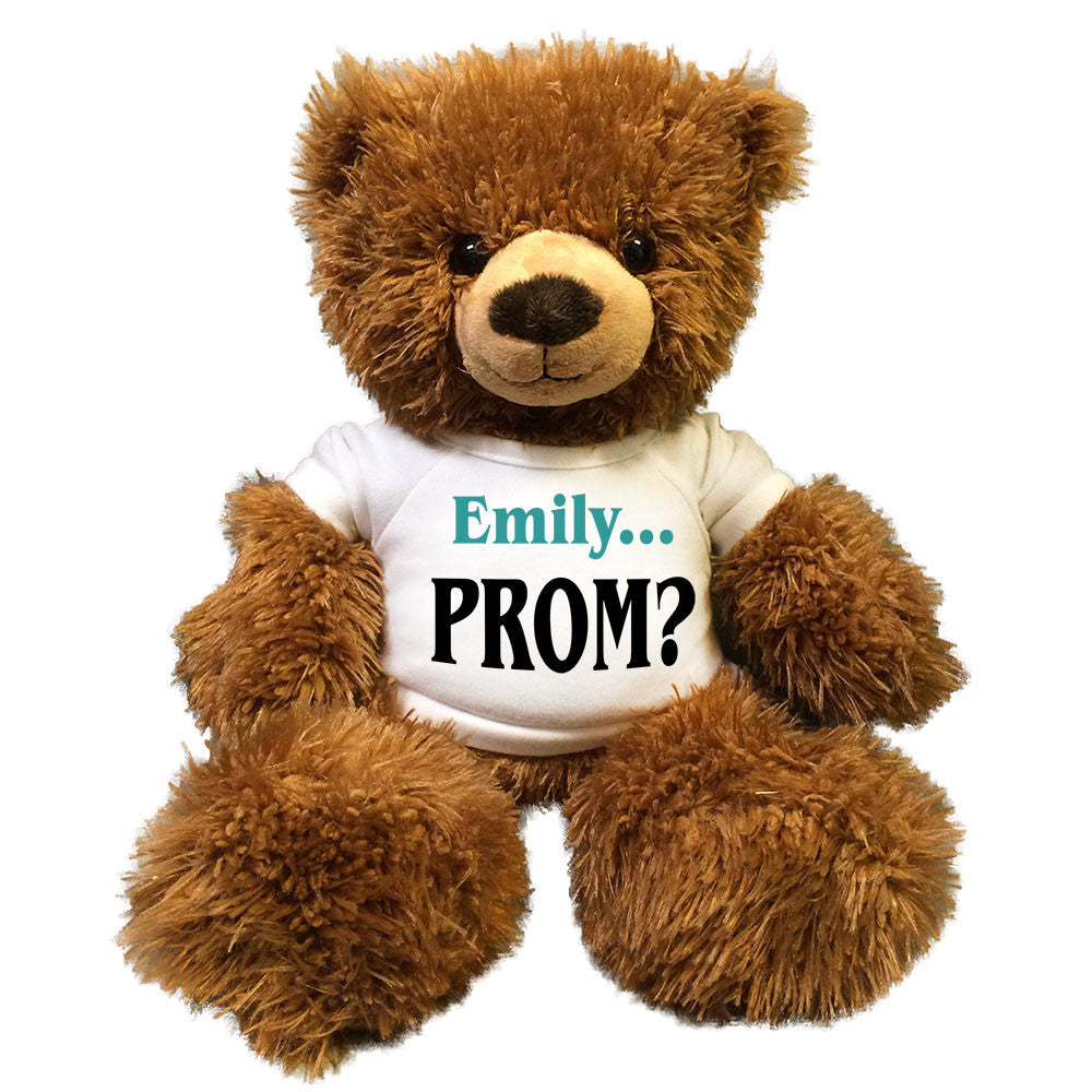 Personalized Prom Teddy Bear - 14" Brown Fuzzy Bear