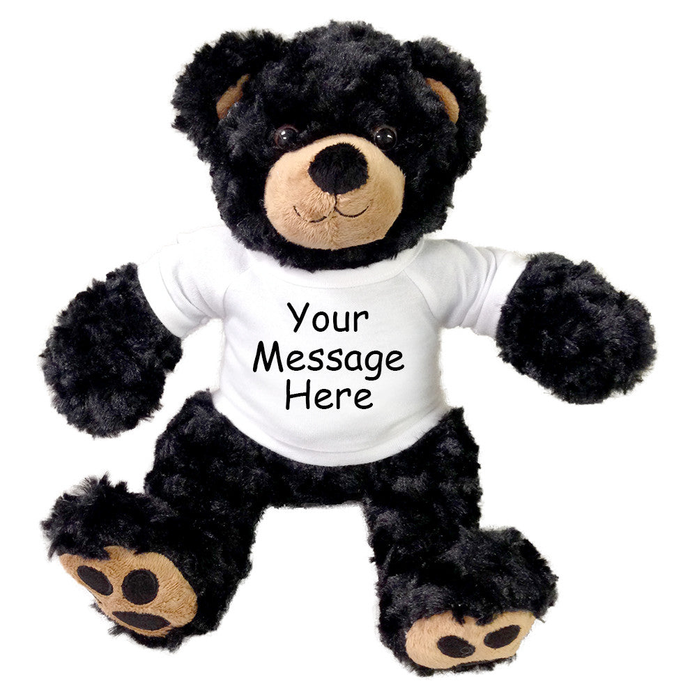 Personalized Teddy Bear - 13 inch Vera Bear, Black