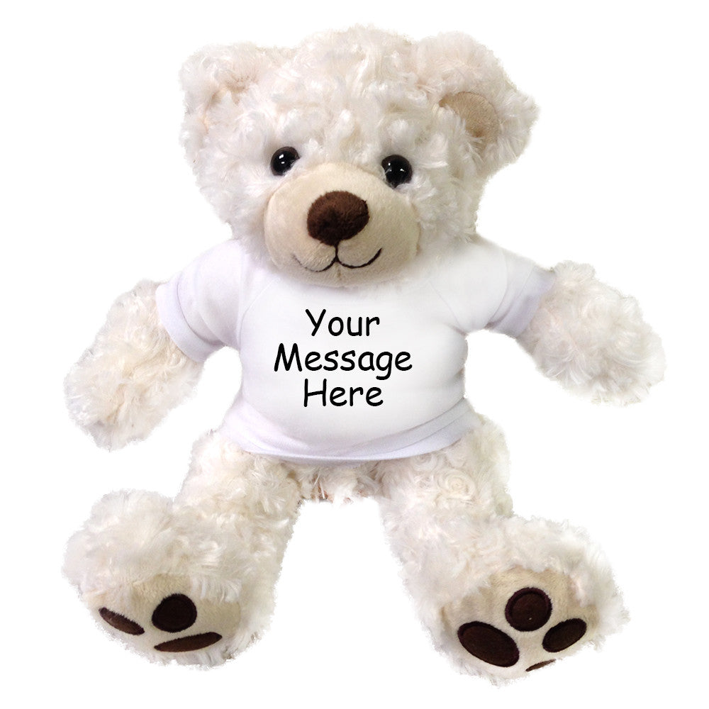 Personalized Teddy Bear - Plush White Vera Bear 12 inches