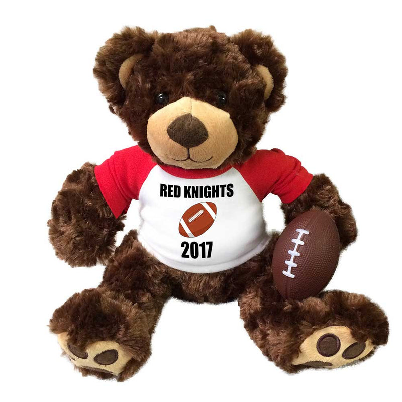 Football Teddy Bear - Personalized 13" Brown Vera Bear