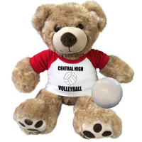 Volleyball Teddy Bear - Personalized 13" Honey Vera Bear